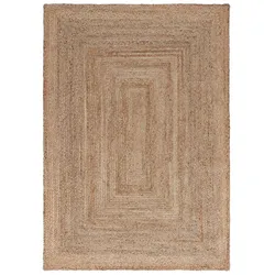 Webteppich Frame 120 x 170 cm Jute Beige
