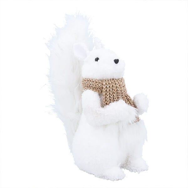 Gisela Graham White Squirrel with Scarf Ornament