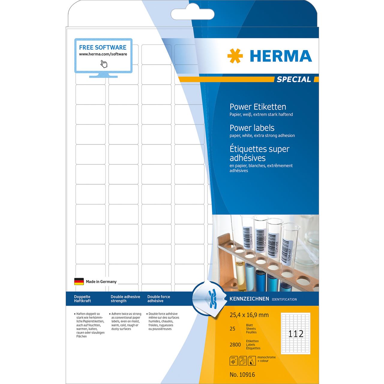 HERMA Power Etiketten SPECIAL, 25,4 x 16,9 mm, weiß