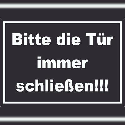 HB-Druck Aufkleber Bitte die Tür immer schließen weiss-schwarz A0 (841x1189mm)