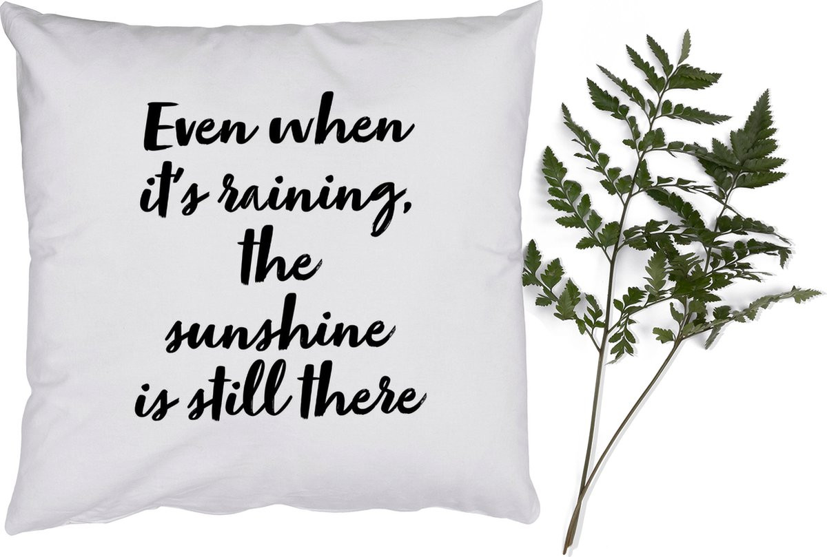 PillowMonkey Sierkussen met tekst quote Zonneschijn, 45 x 45 cm