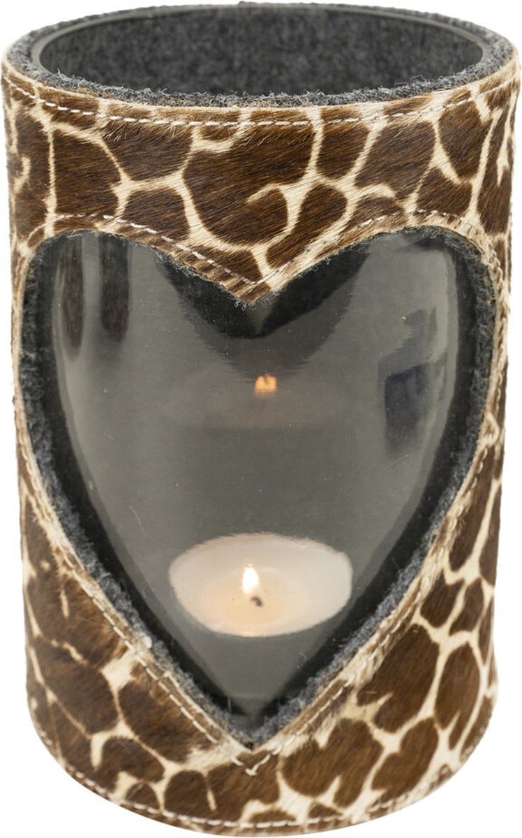Mars & More Windlicht met hart en giraf, 20 cm