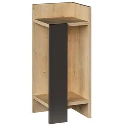 Dmora Nachttisch Dpiol, Niedrige Kommode, Tisch, Multifunktionaler Nachttisch, 25x27h60 cm, Eiche und Anthrazit