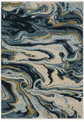 Style Haven Caiden Contemporary Abstract Waves Navy Blue/ Teal Area Rug