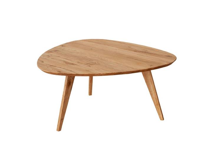 Feldmann-Wohnen Couchtisch Orbetello (mit dreieckigen Ablagaflächen, abgerundeten Ecken, 1-St., moderne Optik, geölte Oberfläche), 96x95x50cm Eiche Natur