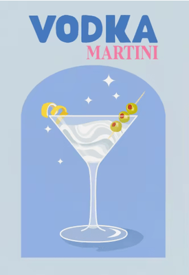 Inspire Picks Colorful Cocktail Canvas Posters Trendy Bar Cart & Whiskey Wall Art Prints 4 40x50cm
