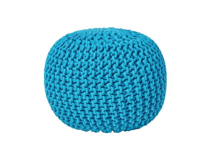 STRICK-POUF türkis, 40/40/35 cm