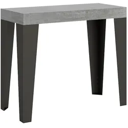 Itamoby Ausziehbare Konsole 90x40/300 cm Gestell Flame Cement Anthrazit