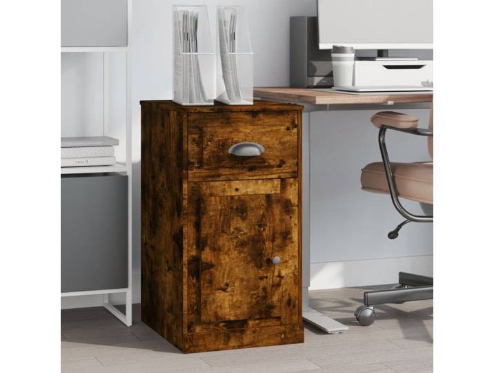 vidaXL Beistellschrank mit Schublade Räuchereiche 40x50x75 cm