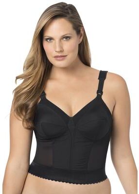 Plus Size Women's Exquisite Form® Fully® Longline Wireless Bra 5107532 by Exquisite Form in Black (Size 36 C)