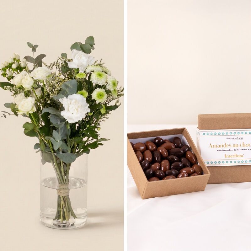 Bouquet de fleurs Douceurs et chocolats à offrir en cadeau - Interflora