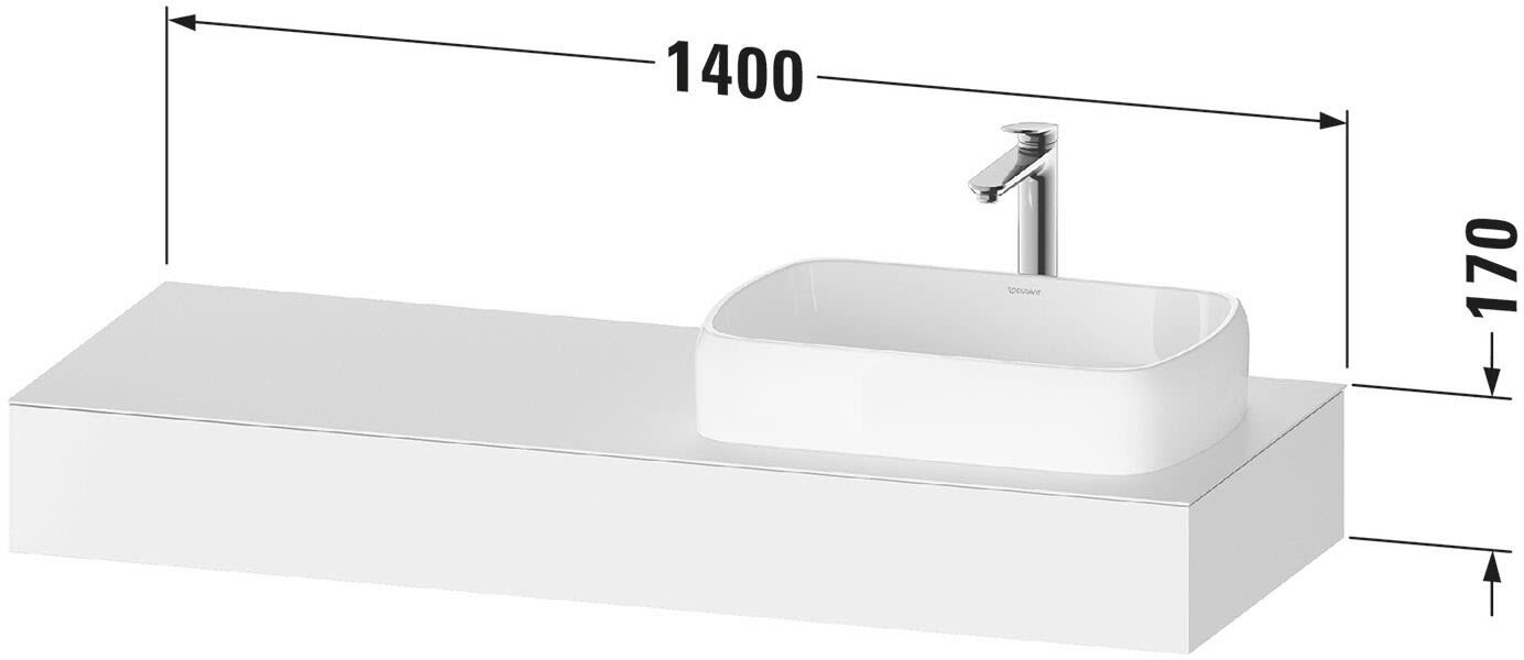 Duravit Collection One Konsolen mit Ausschnitt rechts 140 x 55 cm