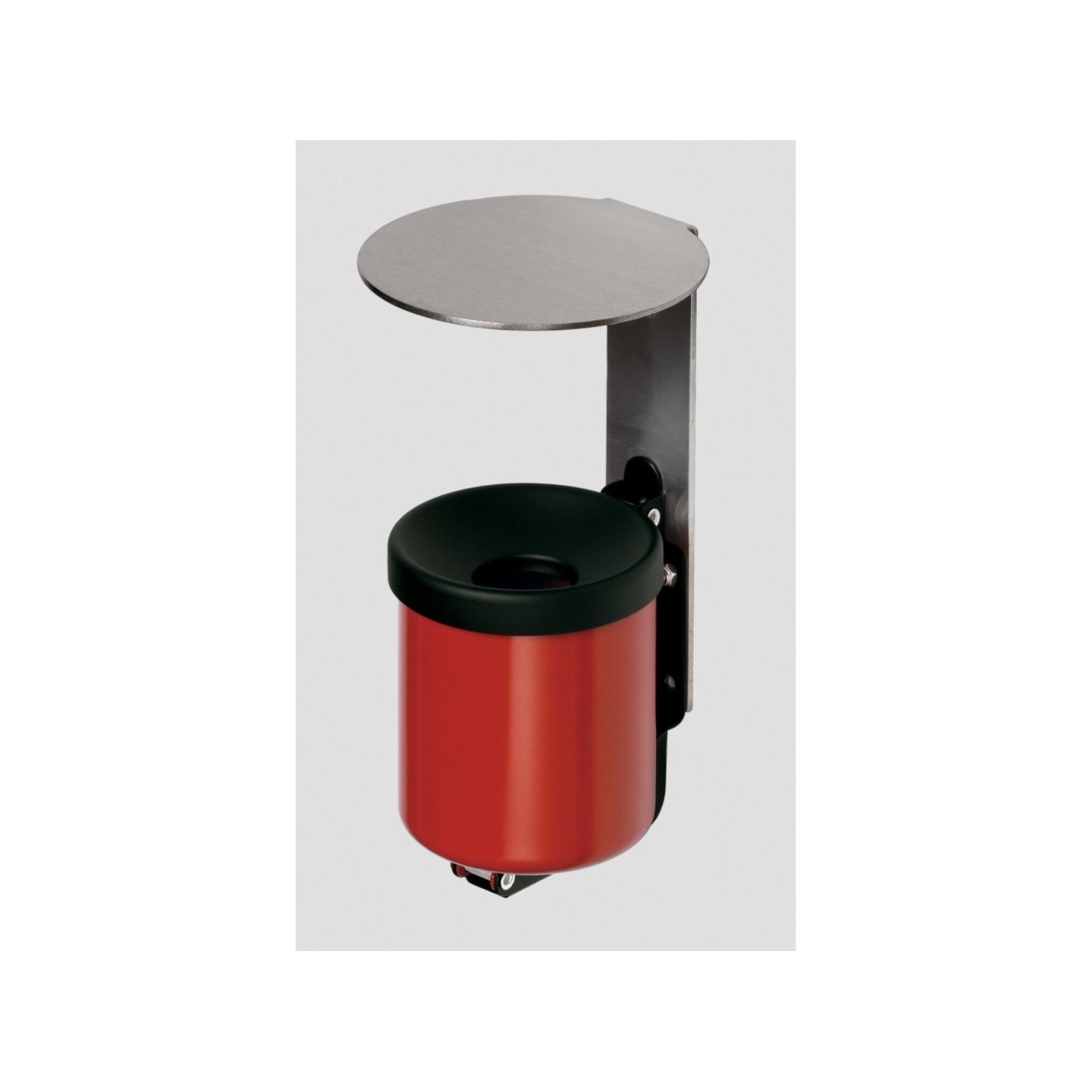 VAR Wandascher WH 10 mit Dach VA rot 0,6 l (33311)
