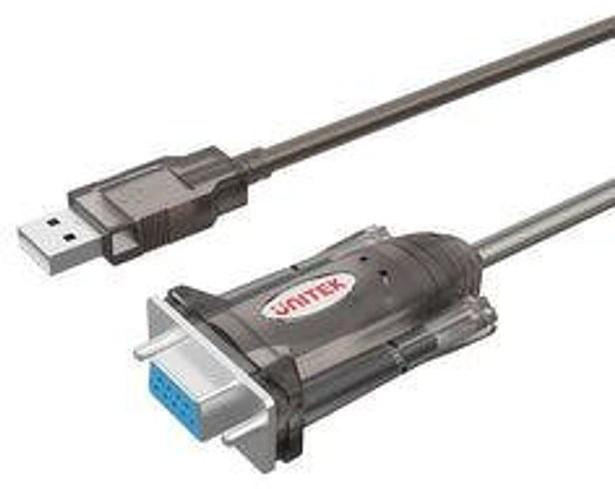 Unitek USB naar serieel kabel, USB-A naar RS232 met DB9-connector, model Y-1105D01