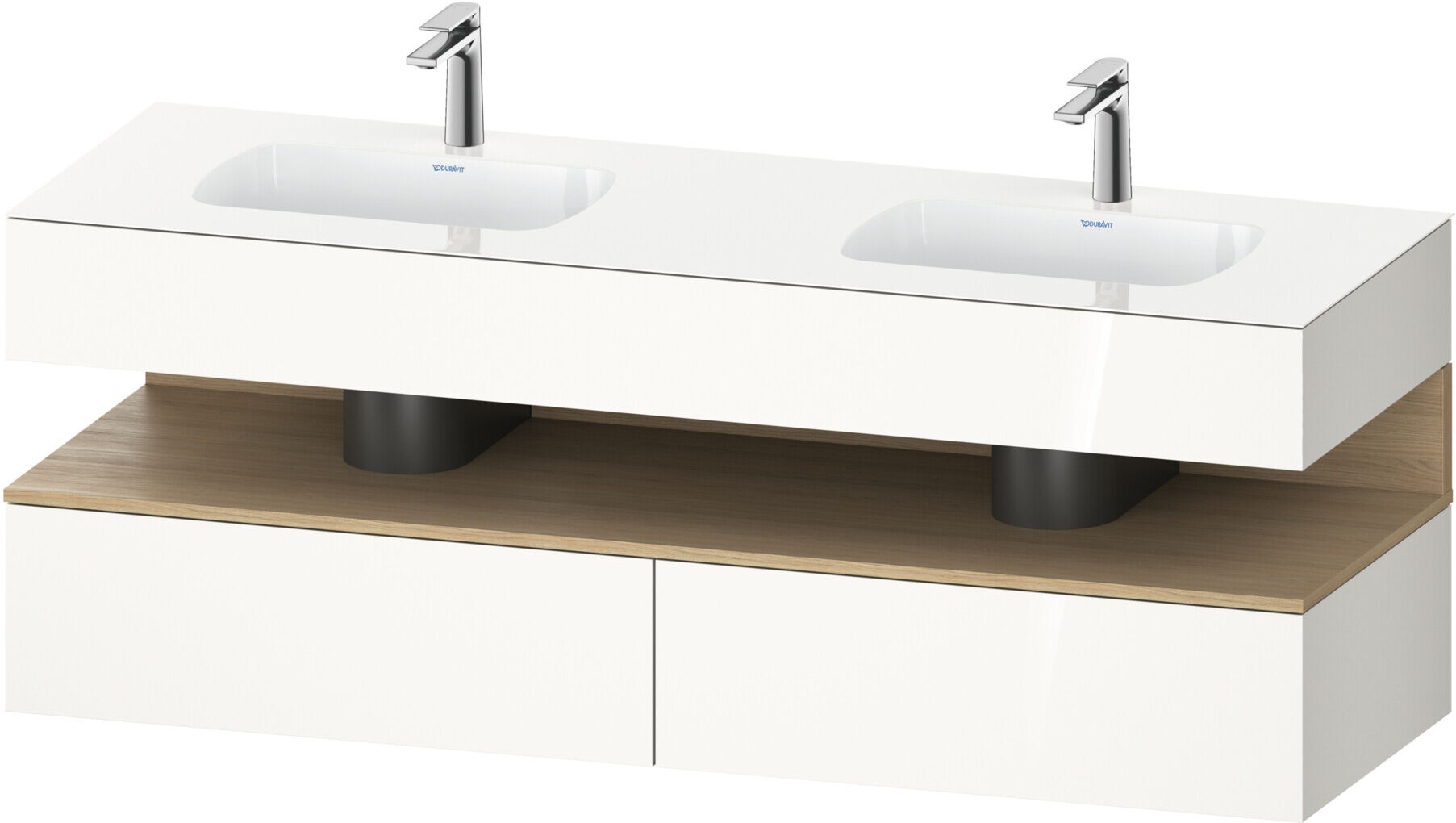Duravit Einbauwaschtisch-Möbel-Set Qatego 160x55x60cm, Kon-WTU, Ei nat/weiß hgl (QA4797030220000)