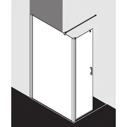 Kermi Liga Seitenwand LIT1L11020VAK 110x200cm, links, silber/hochglanz, ESG klar, auf Duschwanne