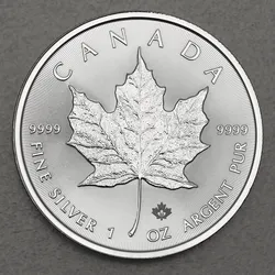 Silbermünze 1oz "Maple Leaf" verschiedene Jahrgänge 19% (Kanada)