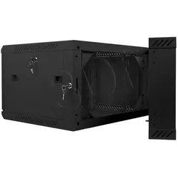 Lanberg WF02-6606-10B Rack 6U Wandmontiertes Regal (6 HE, 19 Zoll Rack), Serverschrank, Schwarz