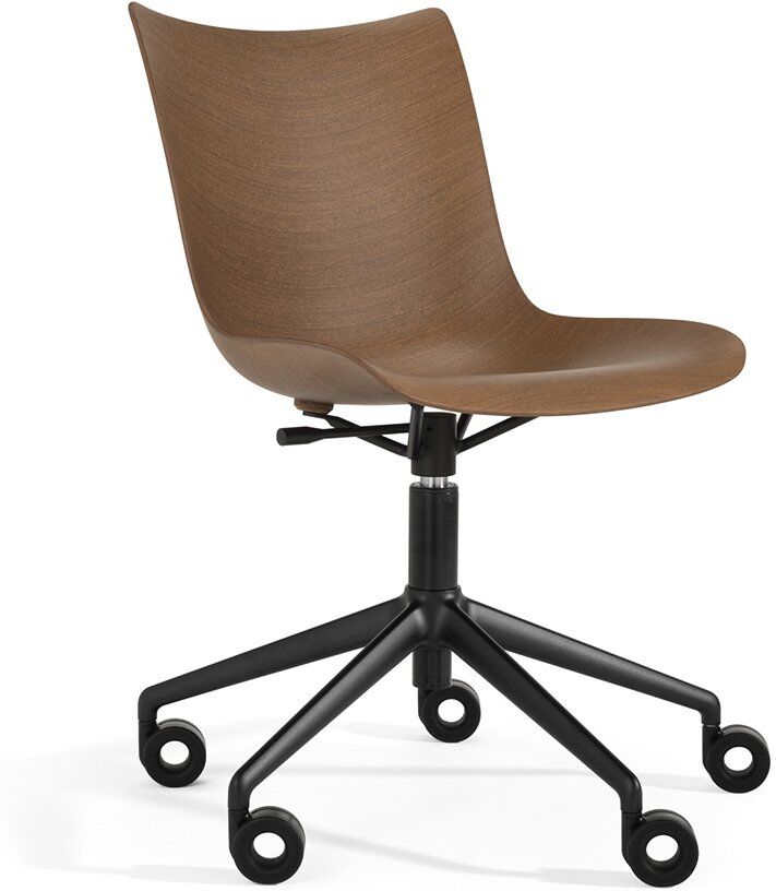 Kartell P/ Wood Bürostuhl (chrom, Eichenfurnier dunkel) chrom   Eichenfurnier dunkel