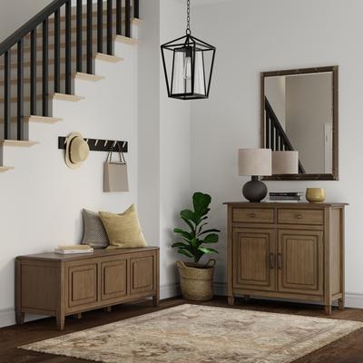WYNDENHALL Hampshire Solid Wood 51 inch Wide Storage Bench Trunk and 40 inch Wide Storage Cabinet