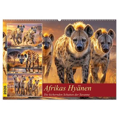 Afrikas Hyänen. Die kichernden Schatten der Savanne (Wandkalender 2026 DIN A2 quer), CALVENDO Monatskalender