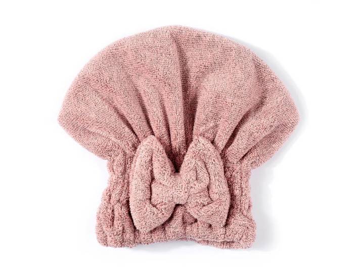 Haarturban mit Schleife schnelltrocknend Aus Mikrofaser Rosa