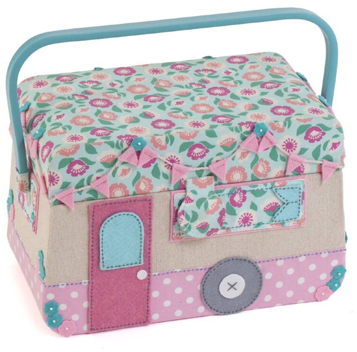 Hobby Gift Naaimand Caravan Design met handvatten B/D/H: 31 x 20,5 x 16 cm