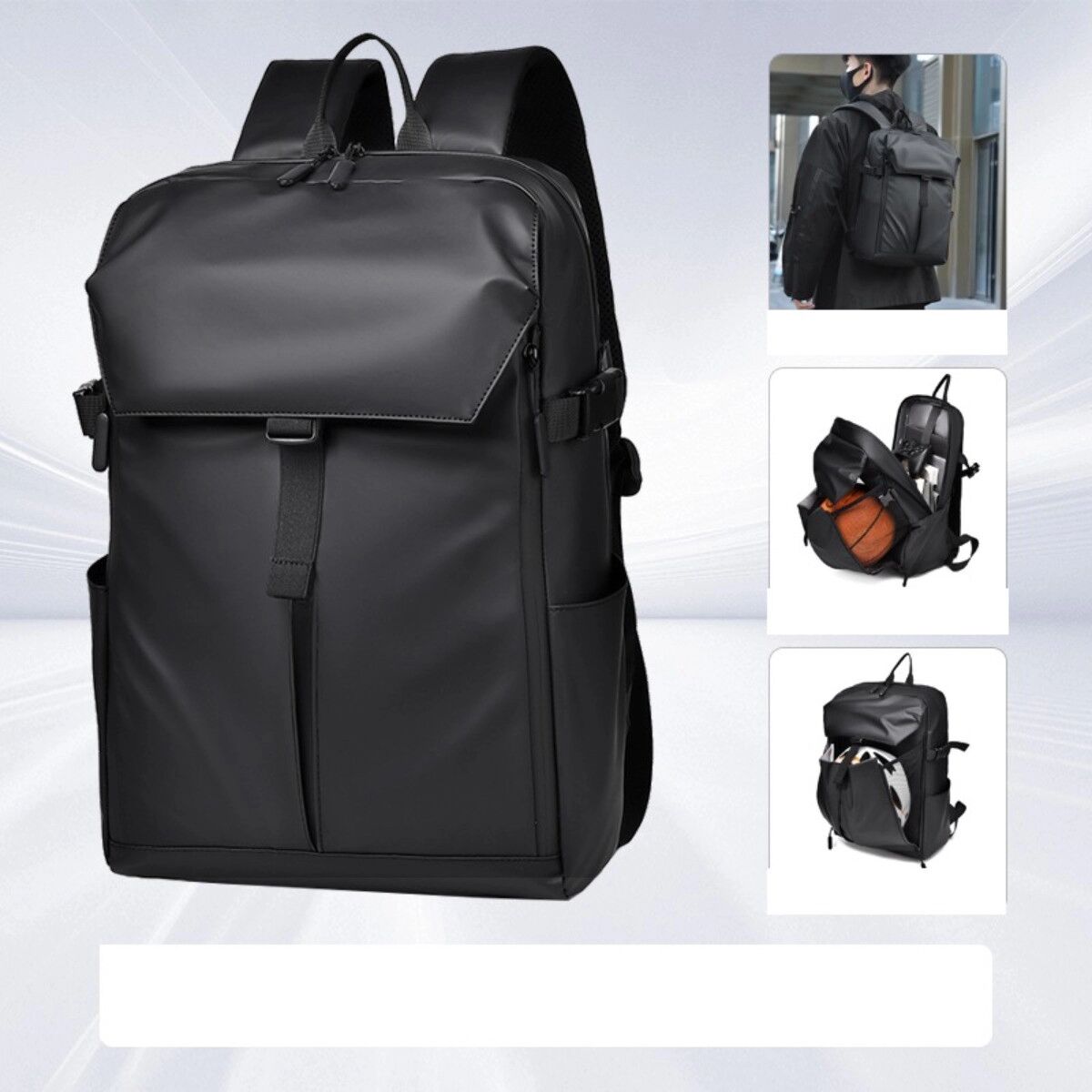 INF Multifunktionaler Business- und Reise-Rucksack – wasserabweisend, ergonomisch, 20-35l, passt 16-inch Laptop, kompatibel mit Schwarz