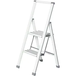 Wenko Alu-Design Klapptrittleiter 2-stufig, weiß