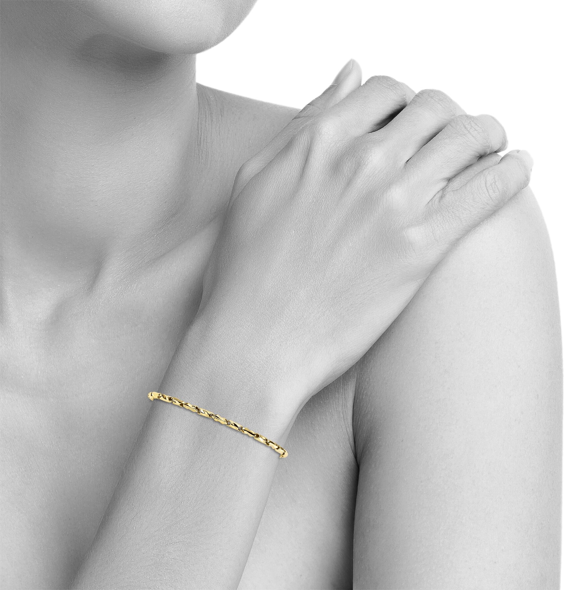 Armband VIVANCE "375/- Gelbgold glanz", gelb, Armbänder, Damen, 19cm, Gold, glänzend, Armband