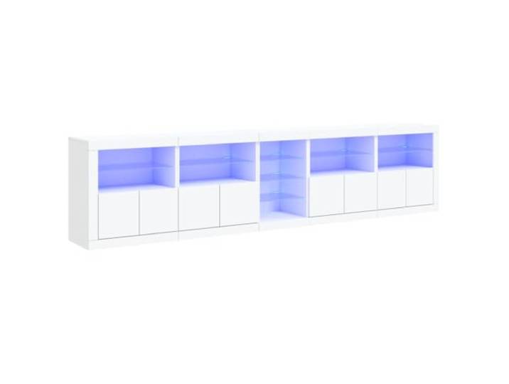 vidaXL Sideboard mit LED-Leuchten Weiß 283x37x67 cm