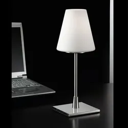 Lucy big Tischleuchte Nickel satiniert Fabas Luce