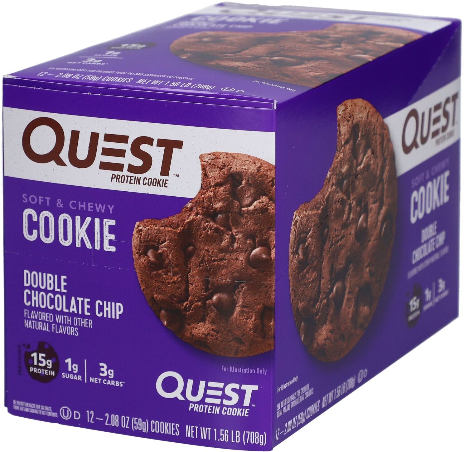 Garmin Quest Protein Cookie Double Chocolate Chip 12x59 g Kekse