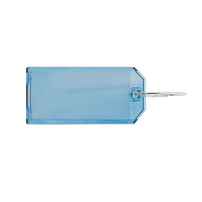 CombiCraft Plexiglas Schlüsselanhänger Blau, 75x31mm - pro 10 Stück - Mit 2-seitigem Fenster