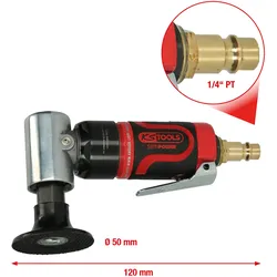 KS TOOLS SlimPOWER Mini-Druckluft-Schleifmaschine für große Pads 19000 U/min - 515.5580