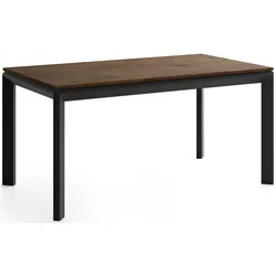 ESSTISCH Elan rechteckig ausziehbar verlängerbar mit Schwarzen Metallbeinen, Eiche Braun Rustikal 180-270/90/76 cm