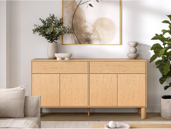 Compleo Kommode mit 2 Schubladen und 4 Türen, Scandi Design KARO