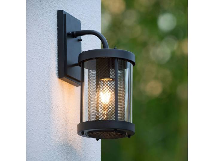 Lucide Außenwandleuchte Makkum, dimmbar, schwarz, Metall, Modern