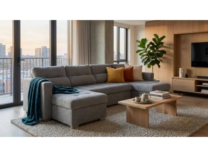 Family Meble Varius Big Wohnlandschaft mit Schlaffunktion – Grau – 21