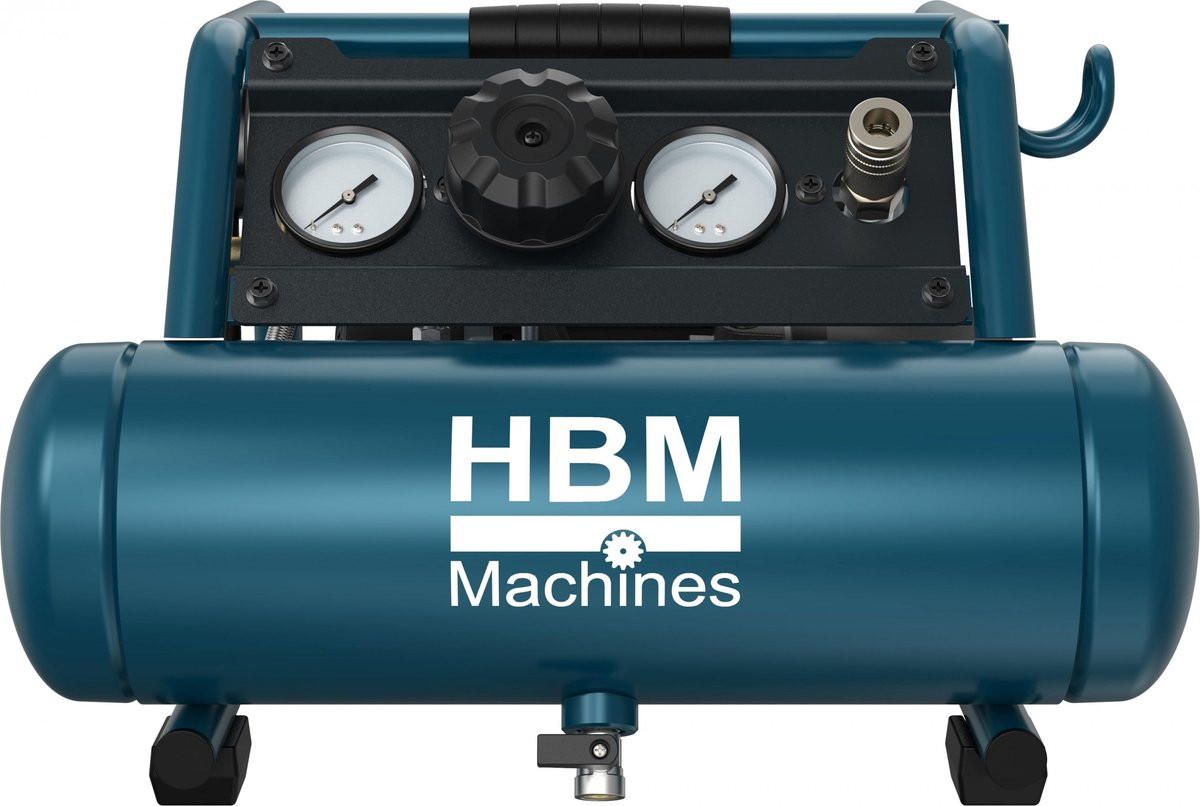 HBM Hotdog Low Noise Compressor, 4 liter, blauw