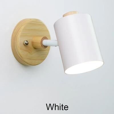 Uplift Treasures Nordic Wooden GU10 Wall Lamp With Pull Switch white warm White (2700 3500k) no Switch