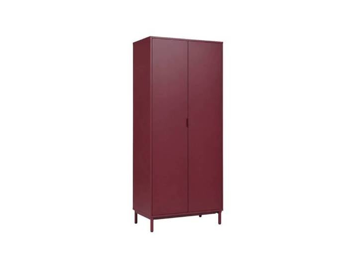 Dressing décor bois et métal 2 étagères 1 penderie bordeaux - Ellie