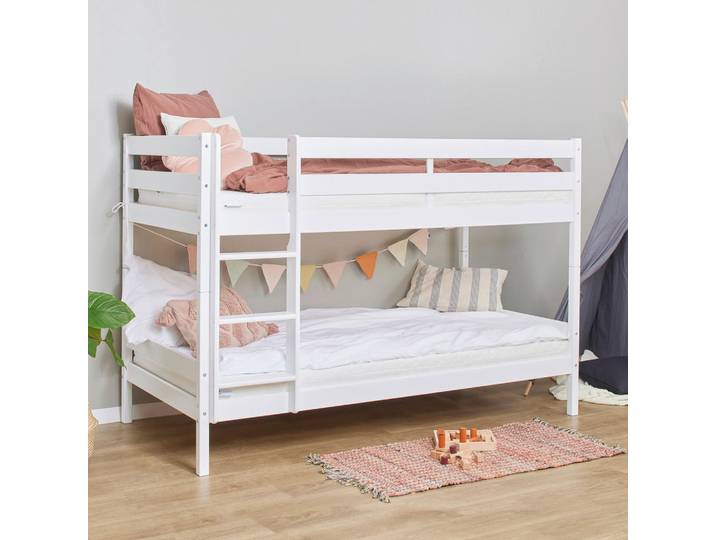 Mid.you Etagenbett, Weiß, Holz, Kiefer, vollmassiv,teilmassiv, Höhe ca. 9 cm, 90x200 cm, alternative Größen erhältlich, Kinderzimmer & Jugendzimmer, Kindermöbel, Kinderbetten, Etagenbetten