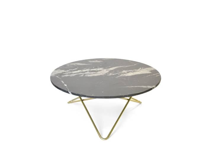 OX Denmarq O Table Couchtisch Marmor Schwarz, Messinggestell