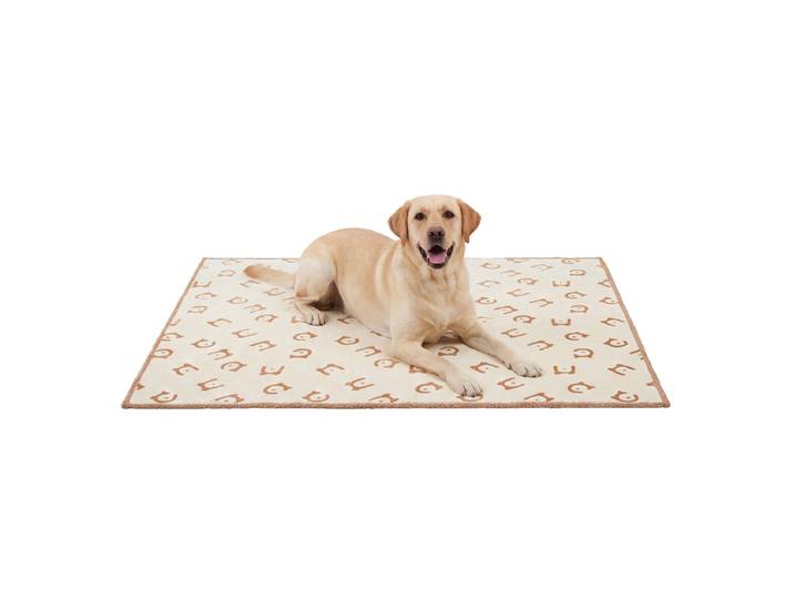 Ochama Couverture imperméable pour chien, 229 x 203 cm, couverture en polaire Sherpa pour animaux, lavable en machine, protège-canapé pour chien réversible, beige