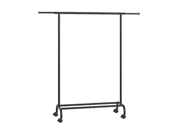 Garderobenständer SONGMICS Schwarz , schwarz, B:120cm H:156cm T:40cm, Kunststoff, Stahl, Garderobenständer, Garderobenständer