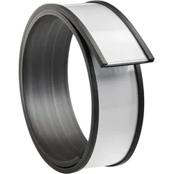 10 Etikettenhalter, C-Profil, magnetisch,  Abschnitte 30 mm | 500 mm, Ferrit, schwarz