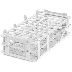 Reagenzglasgestell, PP, 55 Plätze, für Gläser bis Ø 18 mm, weiß