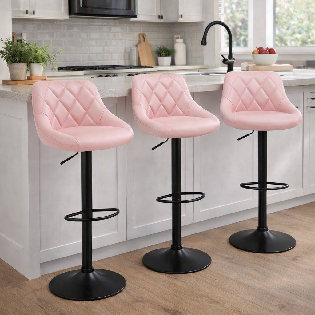 17 Stories Swivel Yes Bar Stool Pink 39cm W X 39cm D