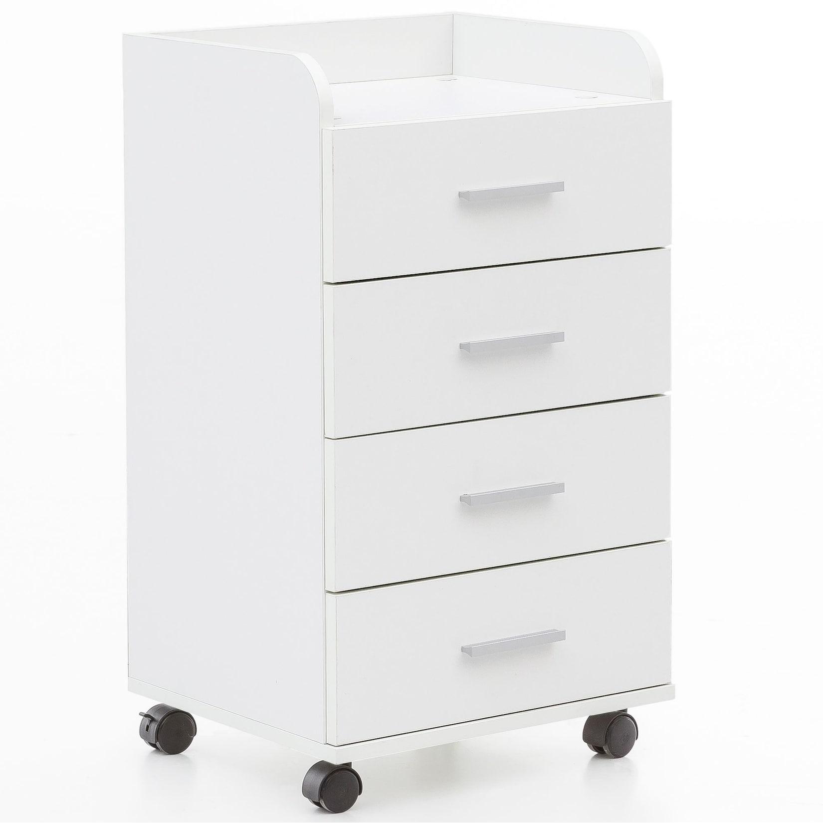 KADIMA DESIGN Rollcontainer ISONZO: 4 Schubladen, Ablagefläche, Rollen, Melaminharz-Beschichtung, flexibel und mobil.